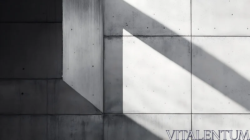 AI ART Minimalist Concrete Forms with Shadow Play