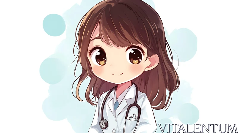 Cute Chibi Doctor in Anime Style AI Image