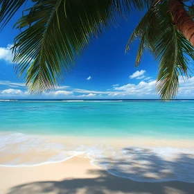 Seascape with Turquoise Water and Palm Trees