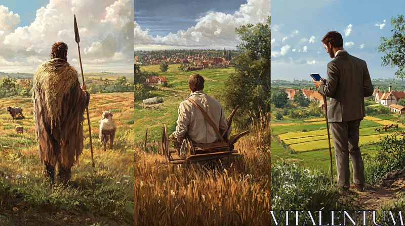 AI ART Agricultural Evolution Over the Ages