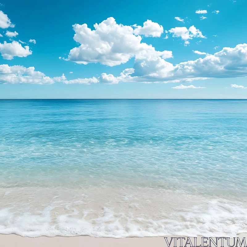 AI ART Calm Seascape with White Sand Beach