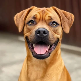 Happy Golden Brown Dog with Bright Smile