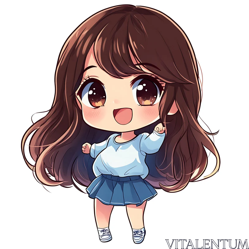 Cute Chibi Cartoon Character AI Image