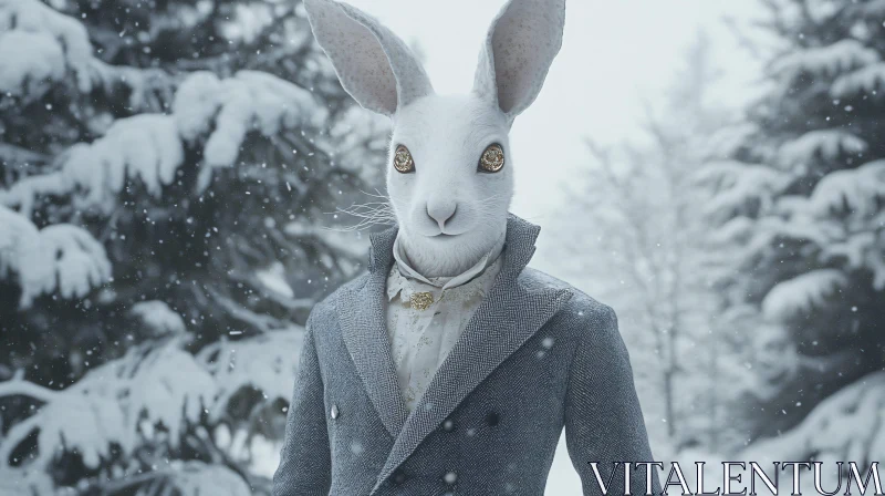 AI ART Winter Rabbit Portrait