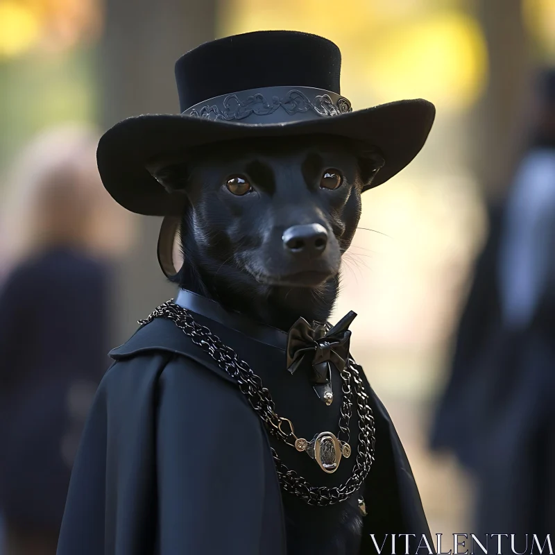 Sophisticated Canine in Formal Wear AI Image