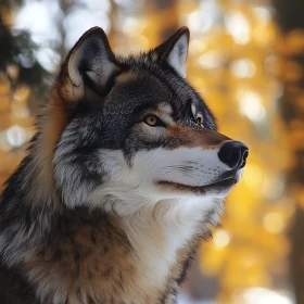 Serene Wolf in Natural Habitat