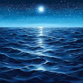 Serene Seascape at Night