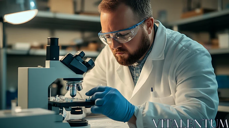 Lab Researcher Examining Sample AI Image