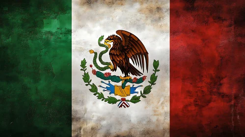 Distressed Mexico Flag Art