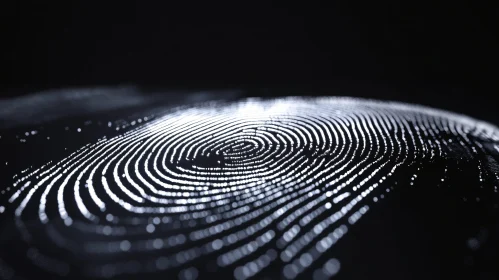 Fingerprint Biometric Close-Up in White Light