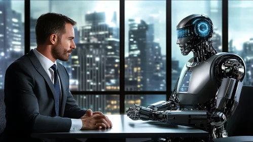 Man and Robot Face-Off
