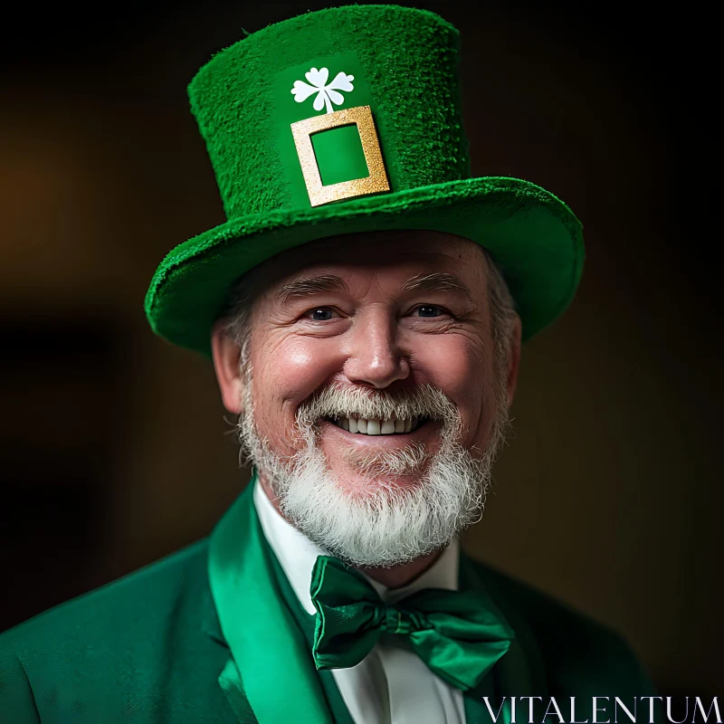 Man in Green St. Patrick's Day Outfit AI Image