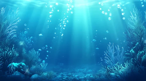 Ethereal Blue Light Underwater Landscape