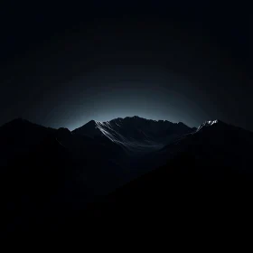 Dark Mountain Range at Night