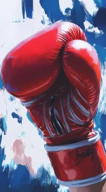 Powerful Red Boxing Glove Captured in Striking Detail AI Generated Image