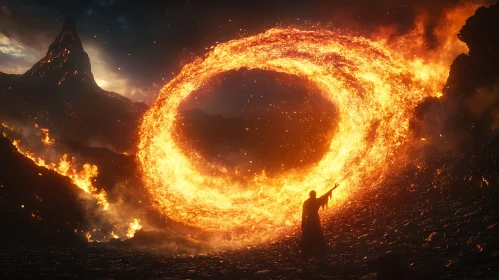 Mystic Fire Portal in Mountainous Terrain