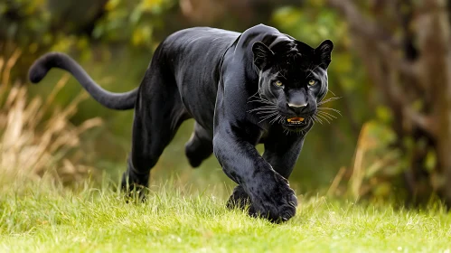 Stealthy Predator: Black Panther on the Prowl