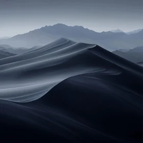 Serene Sand Dunes Landscape with Mountain Backdrop