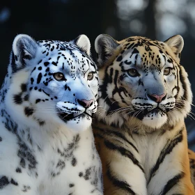 Snow Leopard and Tiger Together