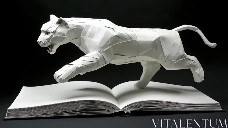 AI ART Leaping Origami Panther Art