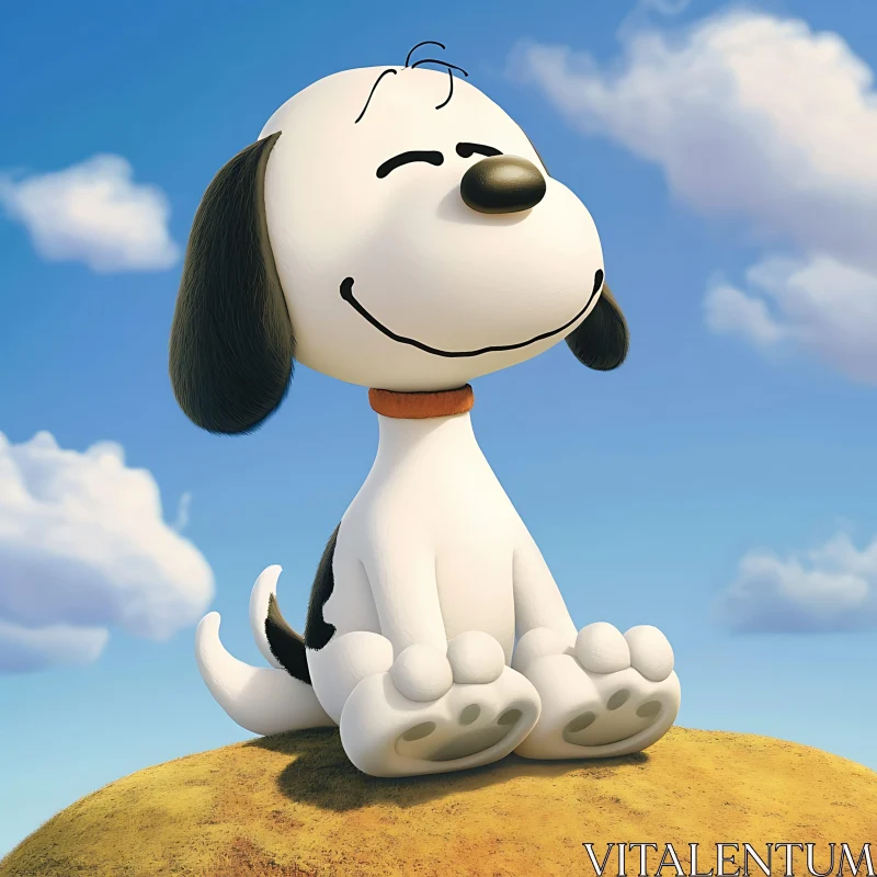 Joyful Cartoon Dog in Nature AI Image