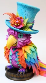 Colorful Parrot with Top Hat | Organic Sculpting | Dolly Kei Art