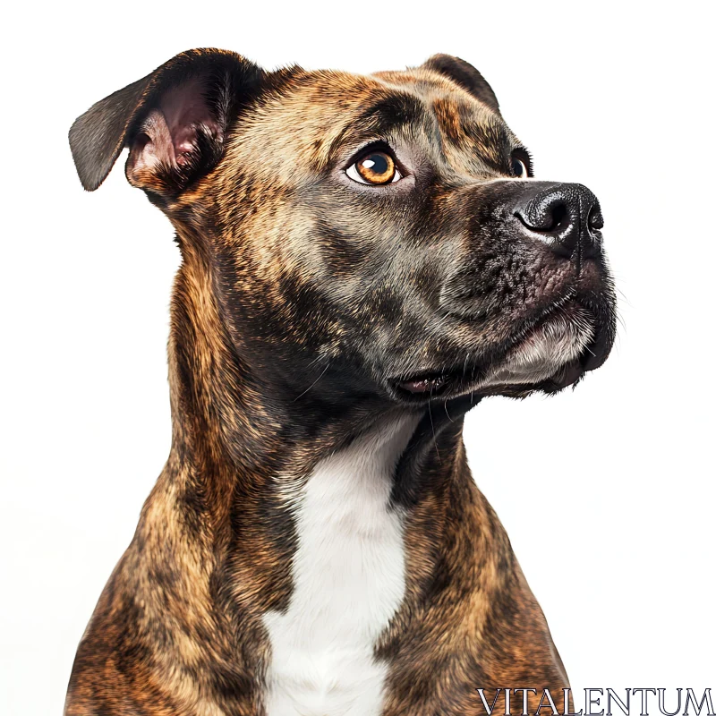 Detailed Dog Portrait on White Background AI Image