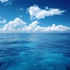 Seascape with Clouds and Clear Sky