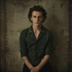 Tom Holland in Green Elegant Shirt