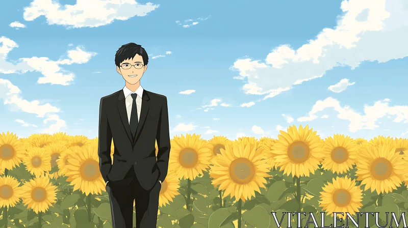 AI ART Sunflower Field Portrait