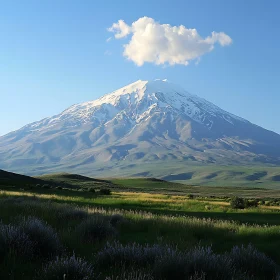 Mountain Vista with Green Meadow