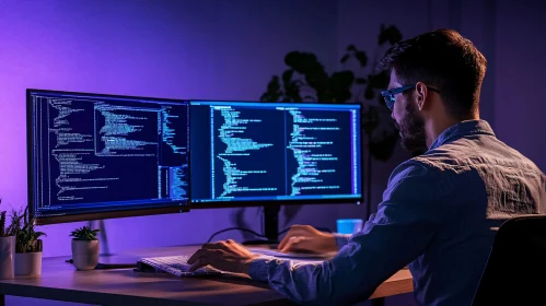 Developer Immersed in Code: Nighttime Programming