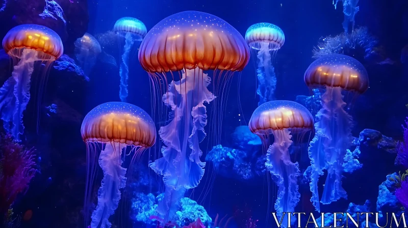 AI ART Underwater Ballet of Jellyfish