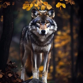 Lone Wolf in the Woods