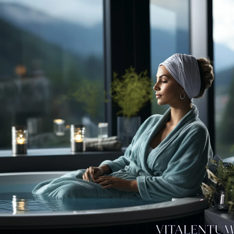 Luxurious Spa Experience Amidst the Alps - A Study in Serenity AI Image