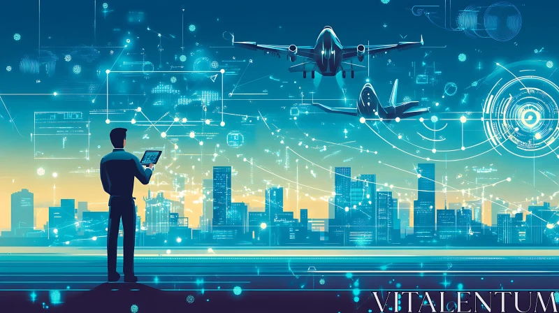 Digital Aviation Network of the Future AI Image