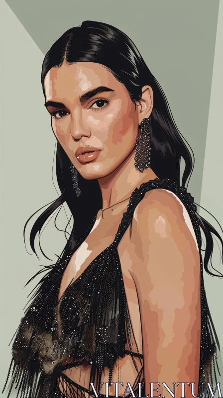 Artistic Representation of Kendall Jenner AI Image