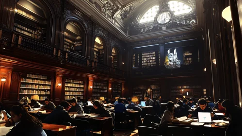 Scholarly Pursuit in Classic Library