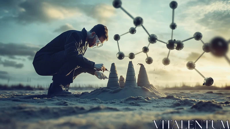 AI ART Molecular Dreams: A Sandcastle Experiment