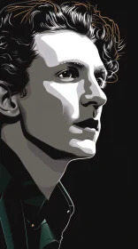 Detailed Tom Holland Portrait in Monochrome