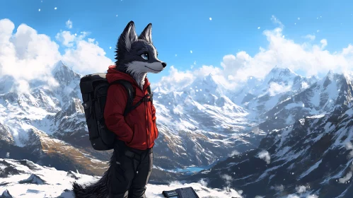 Mountain Furry Wolf Illustration