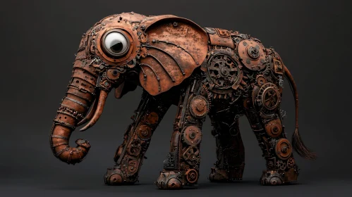 Industrial Steampunk Elephant Art