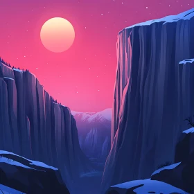 Pink Sky Mountain Range