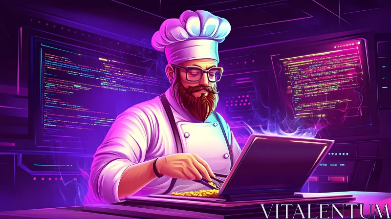 AI ART Futuristic Chef Coding