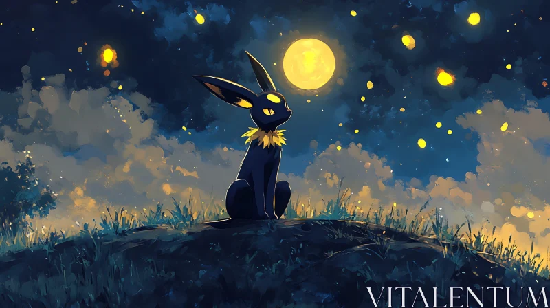 Moonlit Pokemon Creature Art AI Image