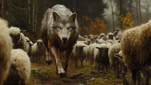 Predator in the Flock: A Wolf's Hunt