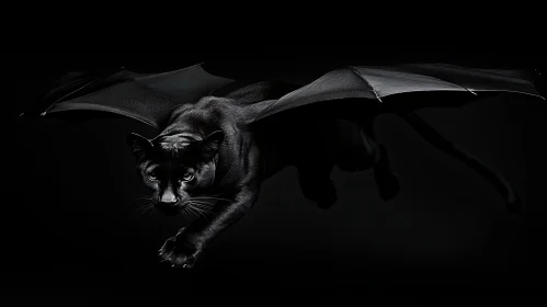 Panther with Wings in the Night