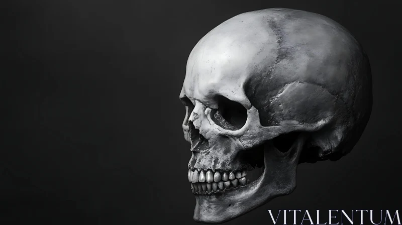 Monochrome Skull Anatomy AI Image