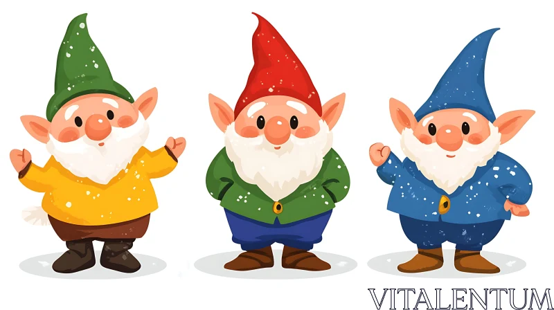 AI ART Colorful Cartoon Gnomes