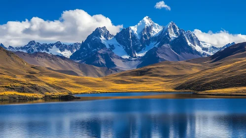 Still Lake Reflecting Snow Mountains